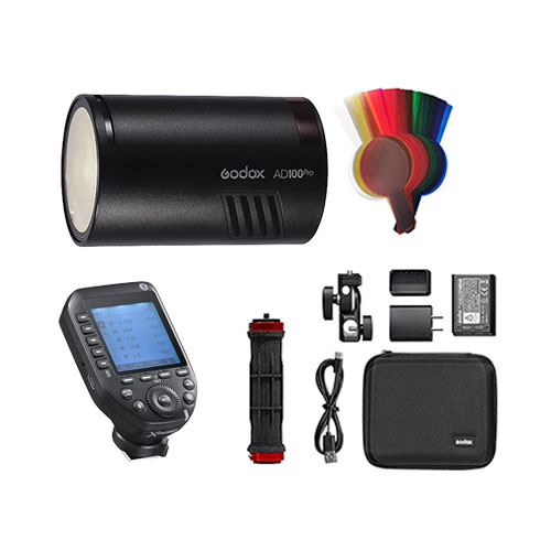 Kit Flash Portatile Godox AD100 Pro – 3 Luci con Trigger, Batterie Extra e Accessori Completi Kit Flash Portatile Godox AD100 Pro – 3 Luci con Trigger, Batterie Extra e Accessori Completi