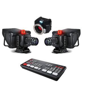 Kit Cinema Crew KIT Videocamere Blackmagic 4K Podcast con regia ATEM